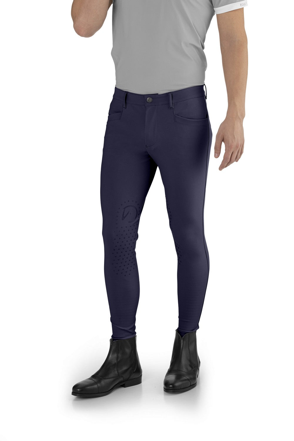 EGO7 Jumping EJ pantalon d'équitation homme avec grip aux genoux Navy