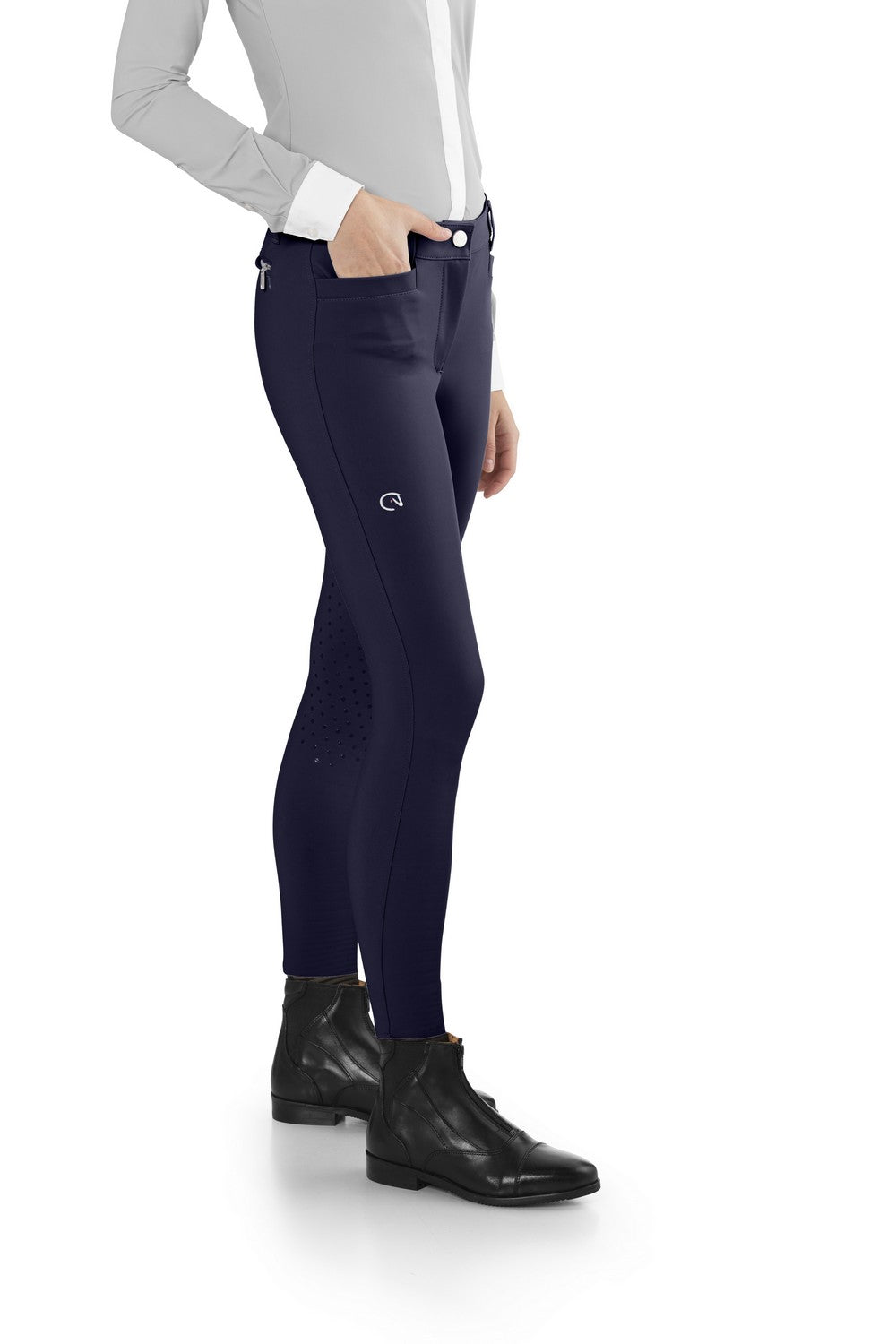 EGO7 Jumping EJ pantalon d'équitation femme avec grip aux genoux Navy