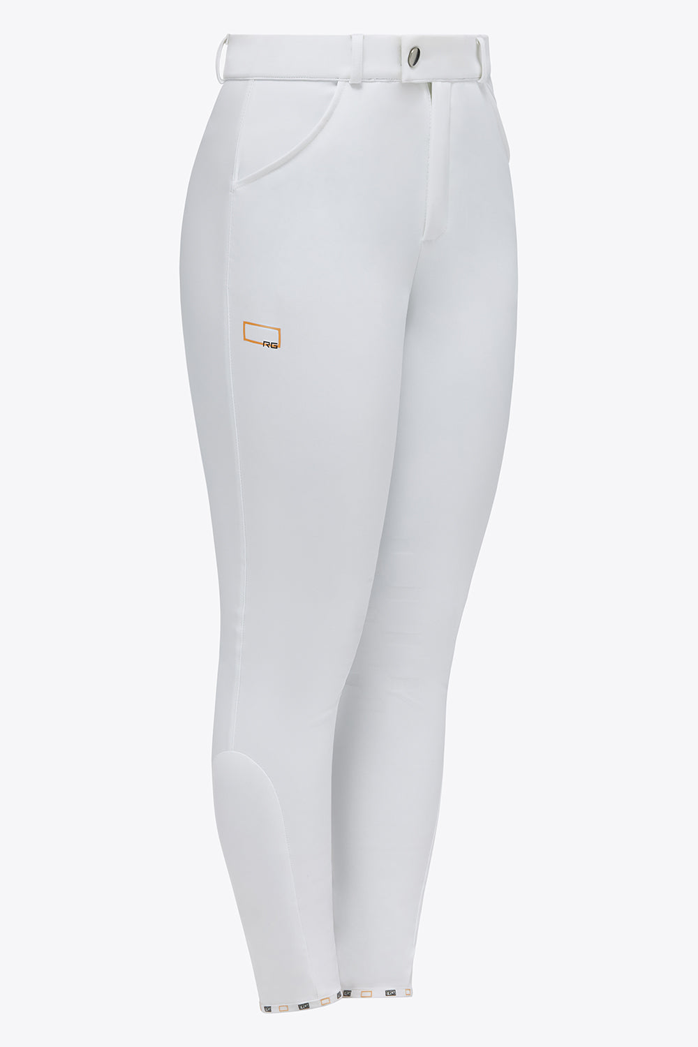 Pantalon d'équitation RG avec grip aux genoux junior blanc