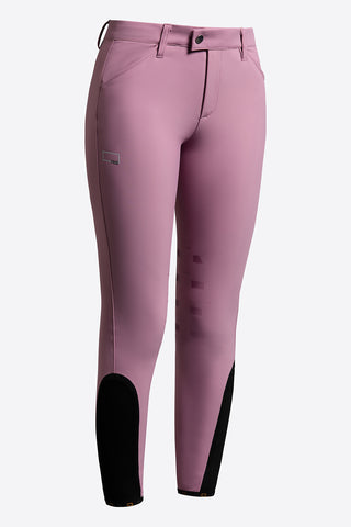 Pantalon d'équitation junior rose avec grip aux genoux