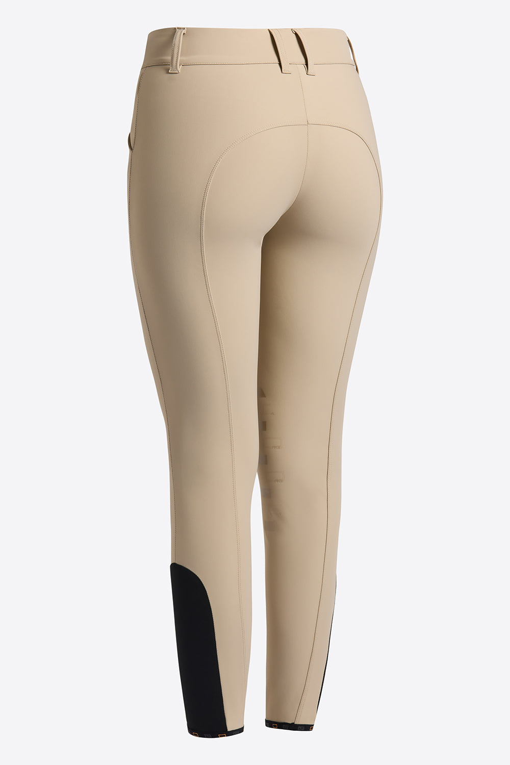 Pantalon d'équitation pour femmes avec grip aux genoux et taille haute Beige