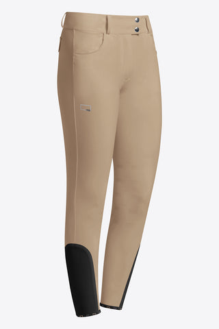 Pantalon d'équitation RG pour femmes avec grip aux genoux, taille haute, poches à rabat beige