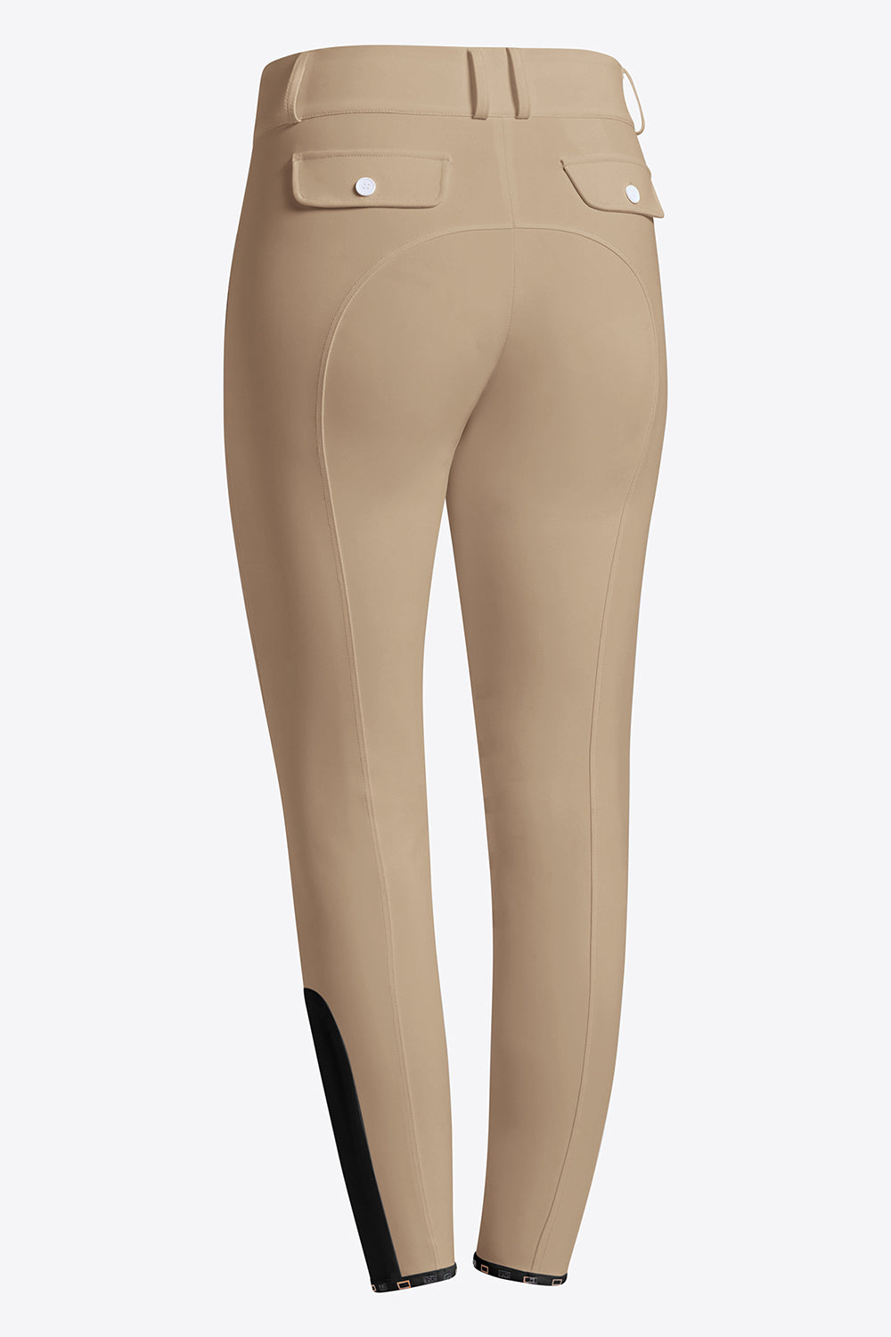 Pantalon d'équitation RG pour femmes avec grip aux genoux, taille haute, poches à rabat beige