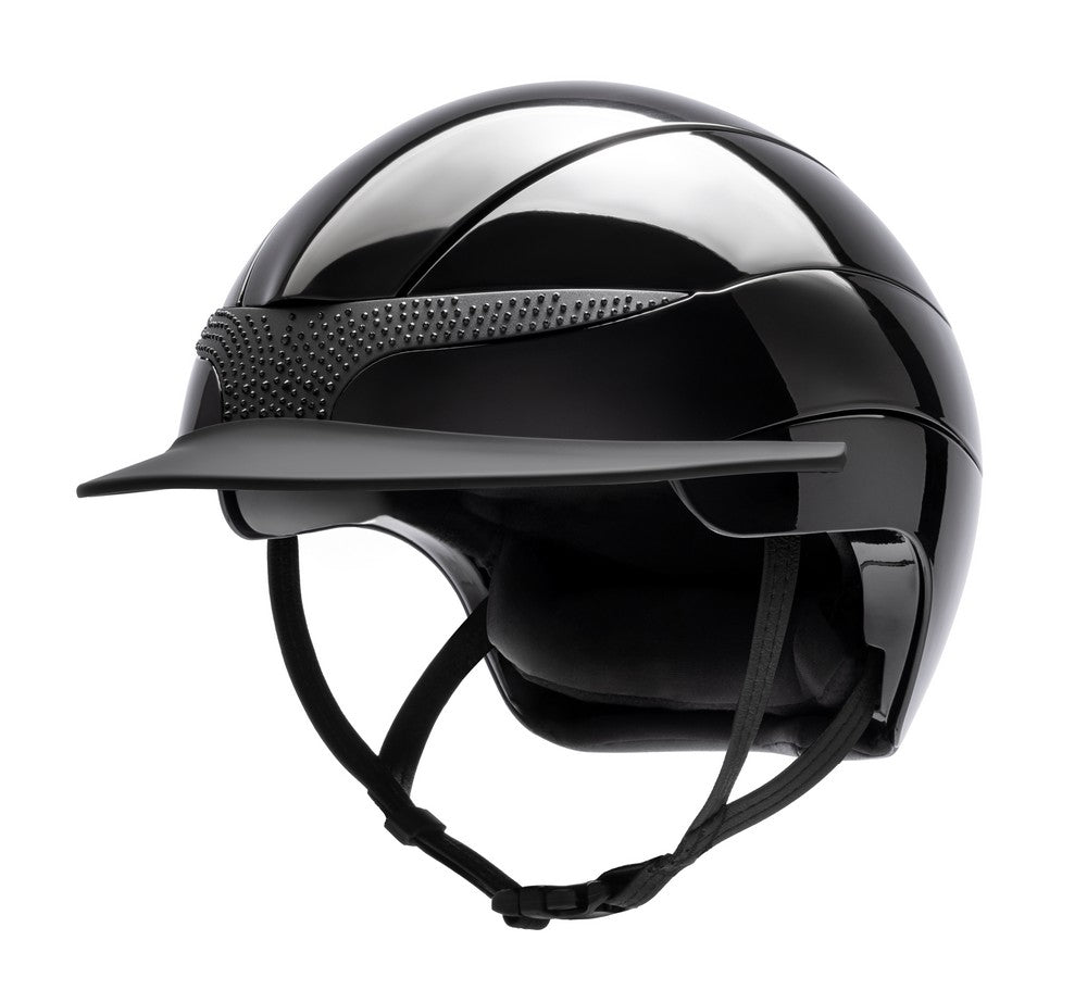 Casque d'équitation Equiline Xanto avec visière soleil Gloss Strass Noir