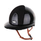 Casque Kep Italia Cromo 2.0 Polish Polo Noir Suede Insert Beige Jugulaire