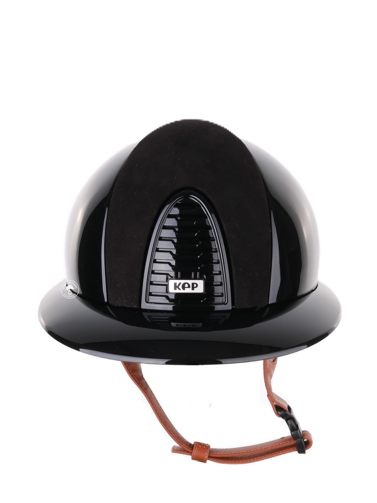 Casque Kep Italia Cromo 2.0 Polish Polo Noir Suede Insert Beige Jugulaire