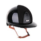 Casque Kep Italia Cromo 2.0 Polish Polo Noir Suede Insert Beige Jugulaire