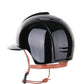 Casque Kep Italia Cromo 2.0 Polish Polo Noir Suede Insert Beige Jugulaire