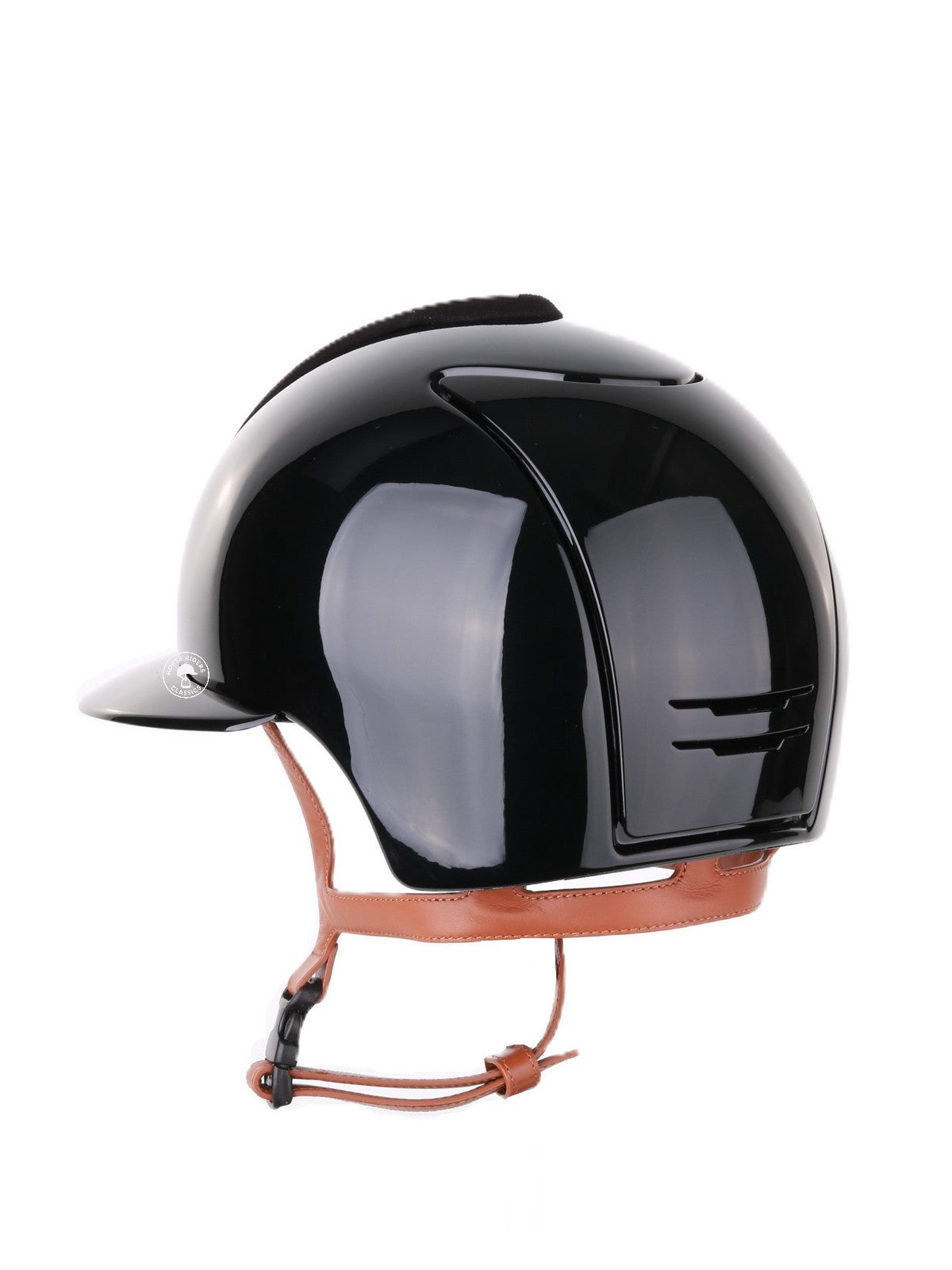 Casque Kep Italia Cromo 2.0 Polish Polo Noir Suede Insert Beige Jugulaire