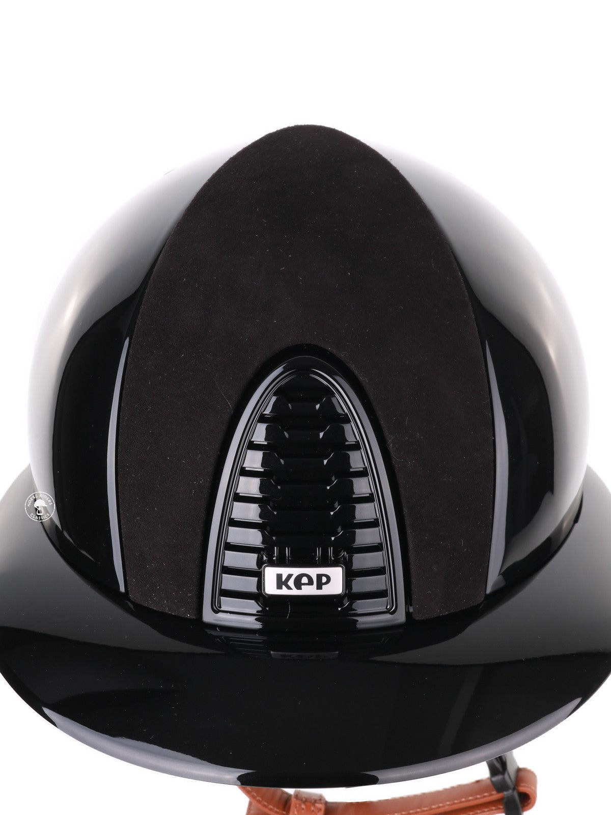 Casque Kep Italia Cromo 2.0 Polish Polo Noir Suede Insert Beige Jugulaire