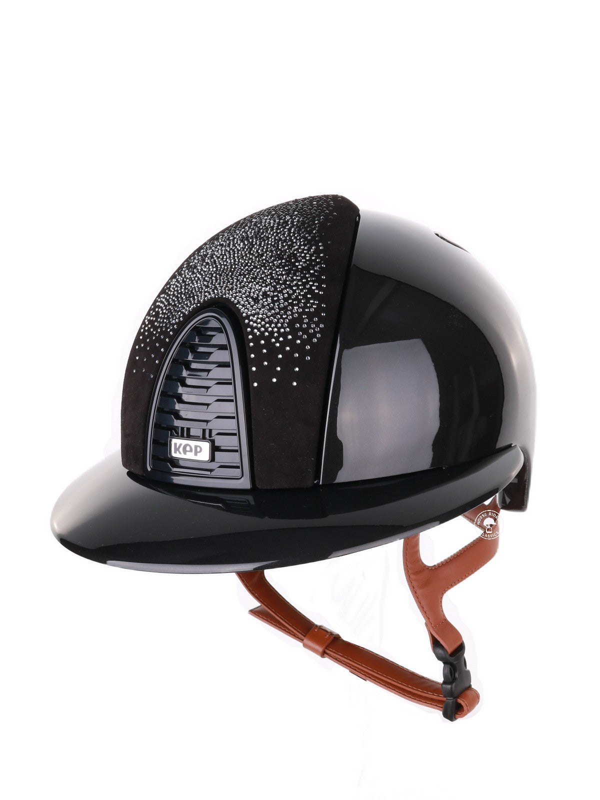 Casque Kep Italia Cromo 2.0 Shine Polo Noir RAW Frame Shaded Silver Insert Beige Jugulaire
