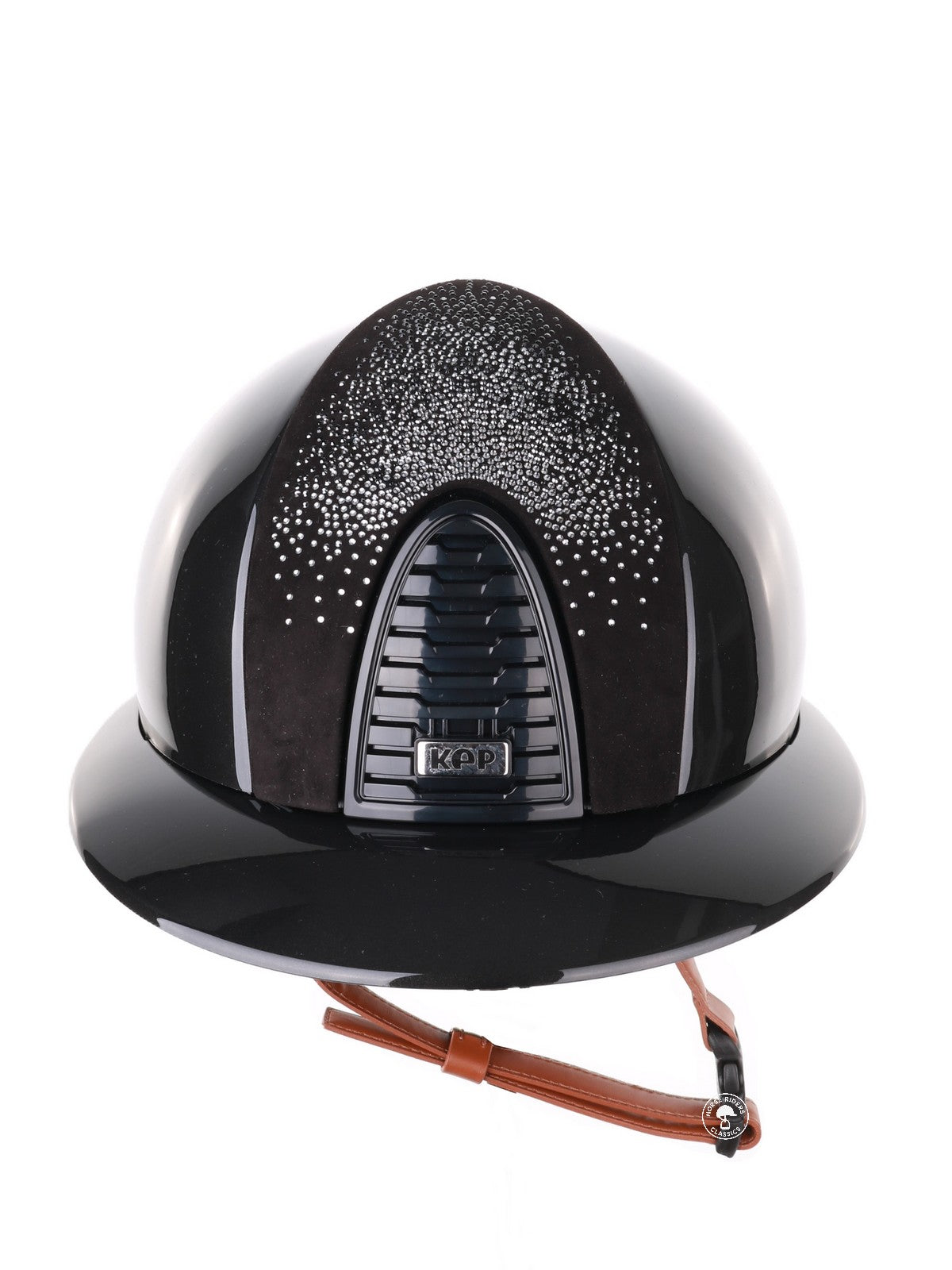 Casque Kep Italia Cromo 2.0 Shine Polo Noir RAW Frame Shaded Silver Insert Beige Jugulaire