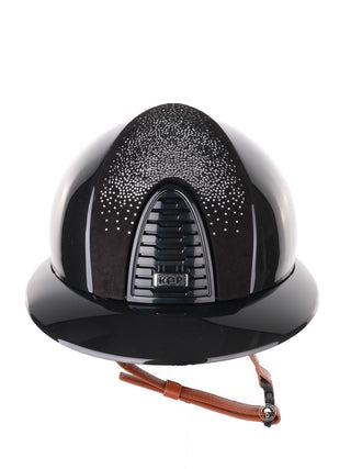 Casque Kep Italia Cromo 2.0 Shine Polo Noir RAW Frame Shaded Silver Insert Beige Jugulaire
