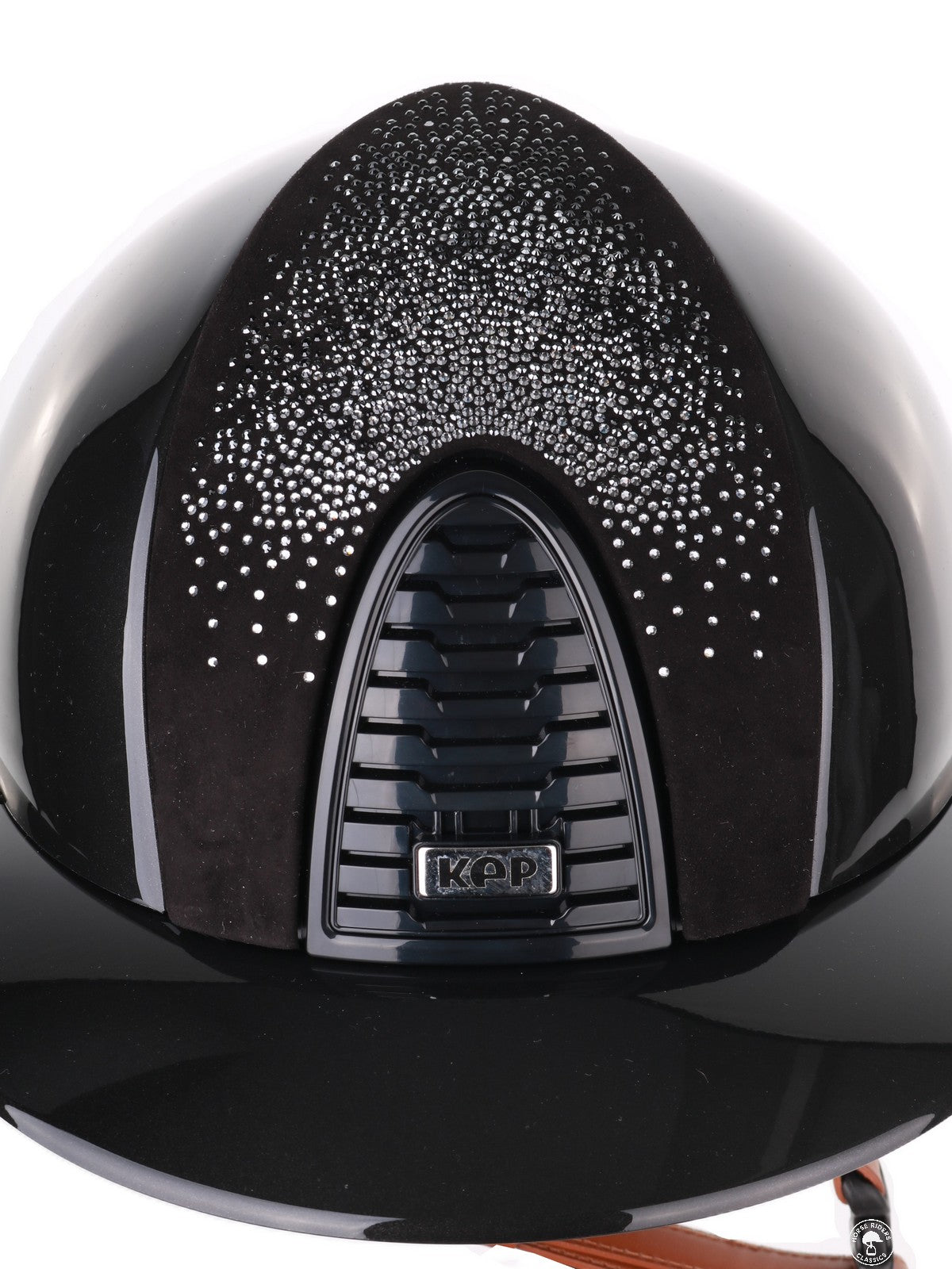Casque Kep Italia Cromo 2.0 Shine Polo Noir RAW Frame Shaded Silver Insert Beige Jugulaire