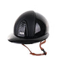 Casque Kep Italia Cromo 2.0 Polish Polo Noir Textile Inserts Beige Jugulaire