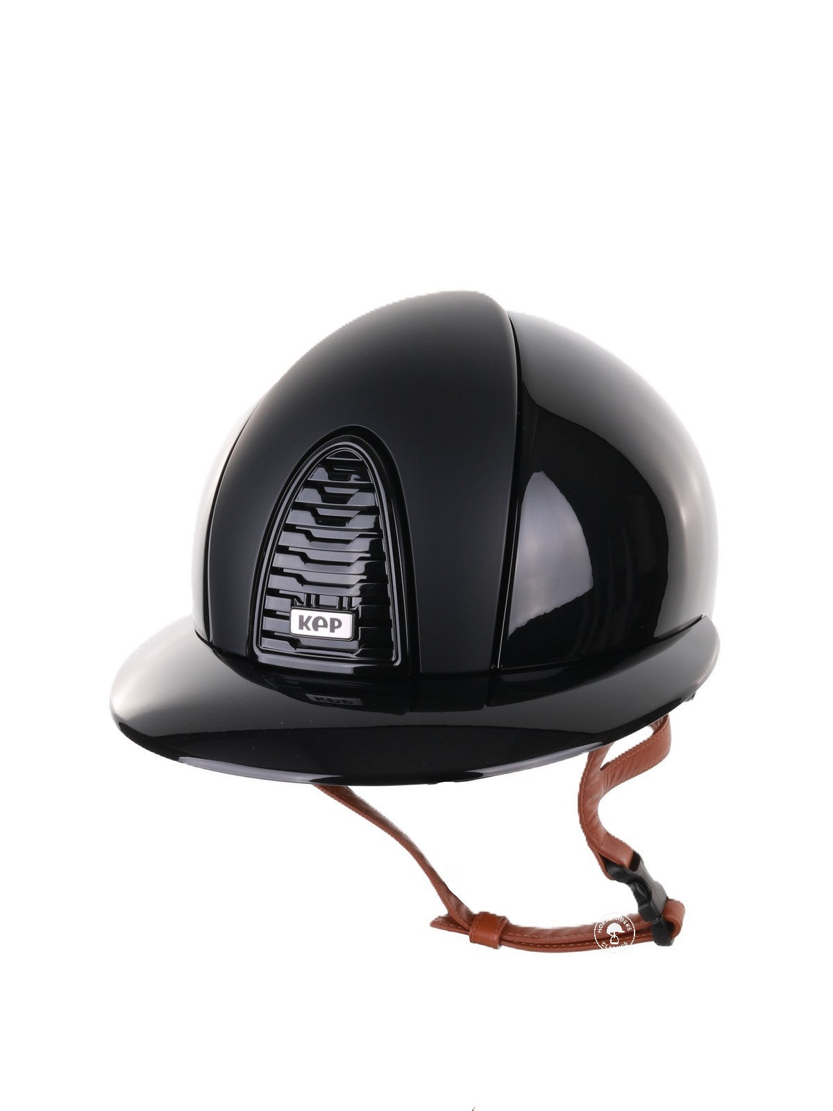 Casque Kep Italia Cromo 2.0 Polish Polo Noir Textile Inserts Beige Jugulaire