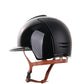 Casque Kep Italia Cromo 2.0 Polish Polo Noir Textile Inserts Beige Jugulaire