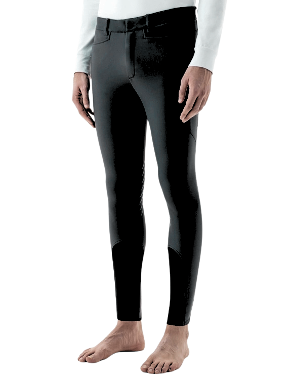 Equiline pantalon d'équitation hiver homme genoux grip Cherak Noir