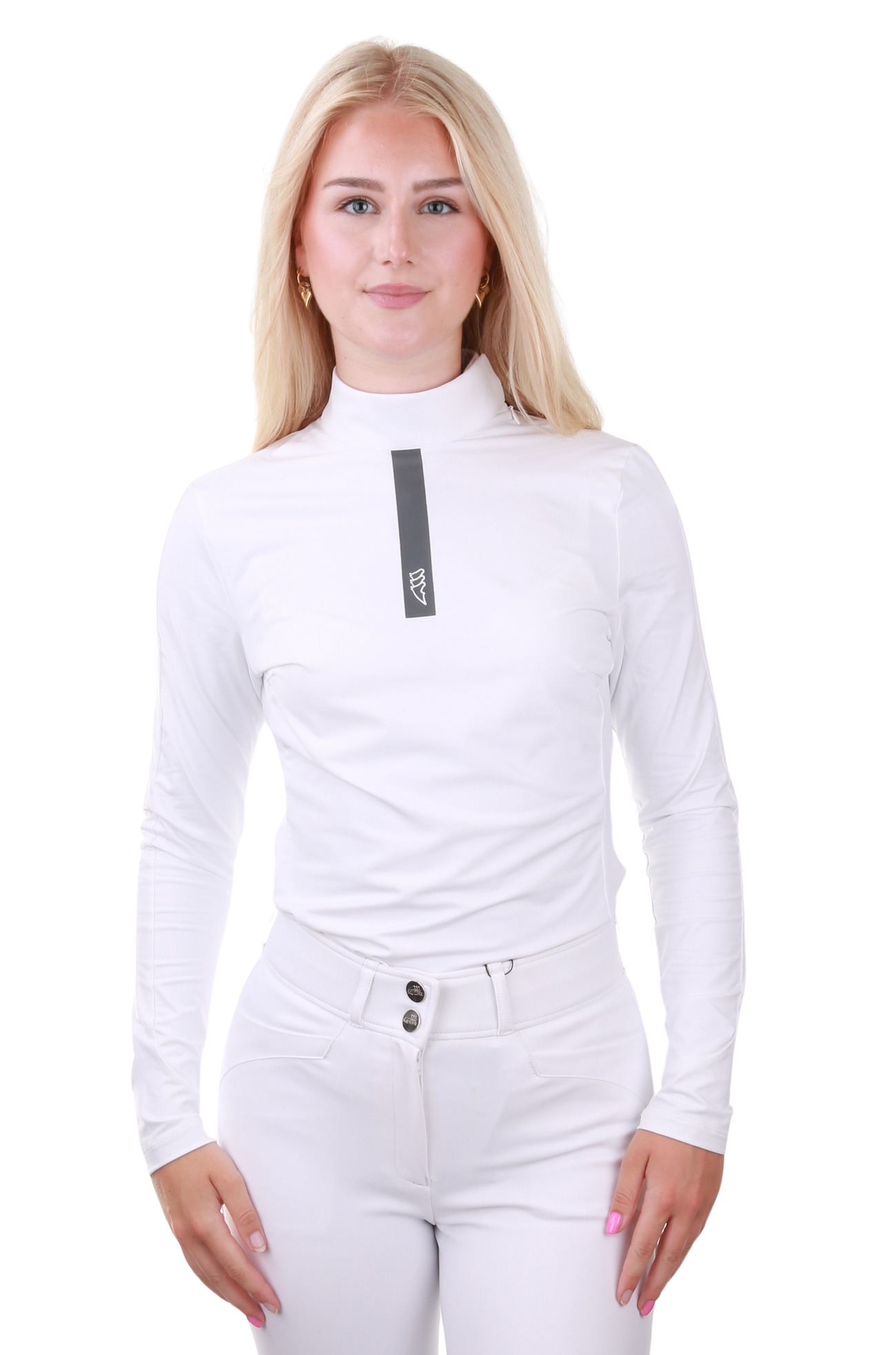 Chemise de compétition Equiline à manches longues pour femmes Enner LS Blanc