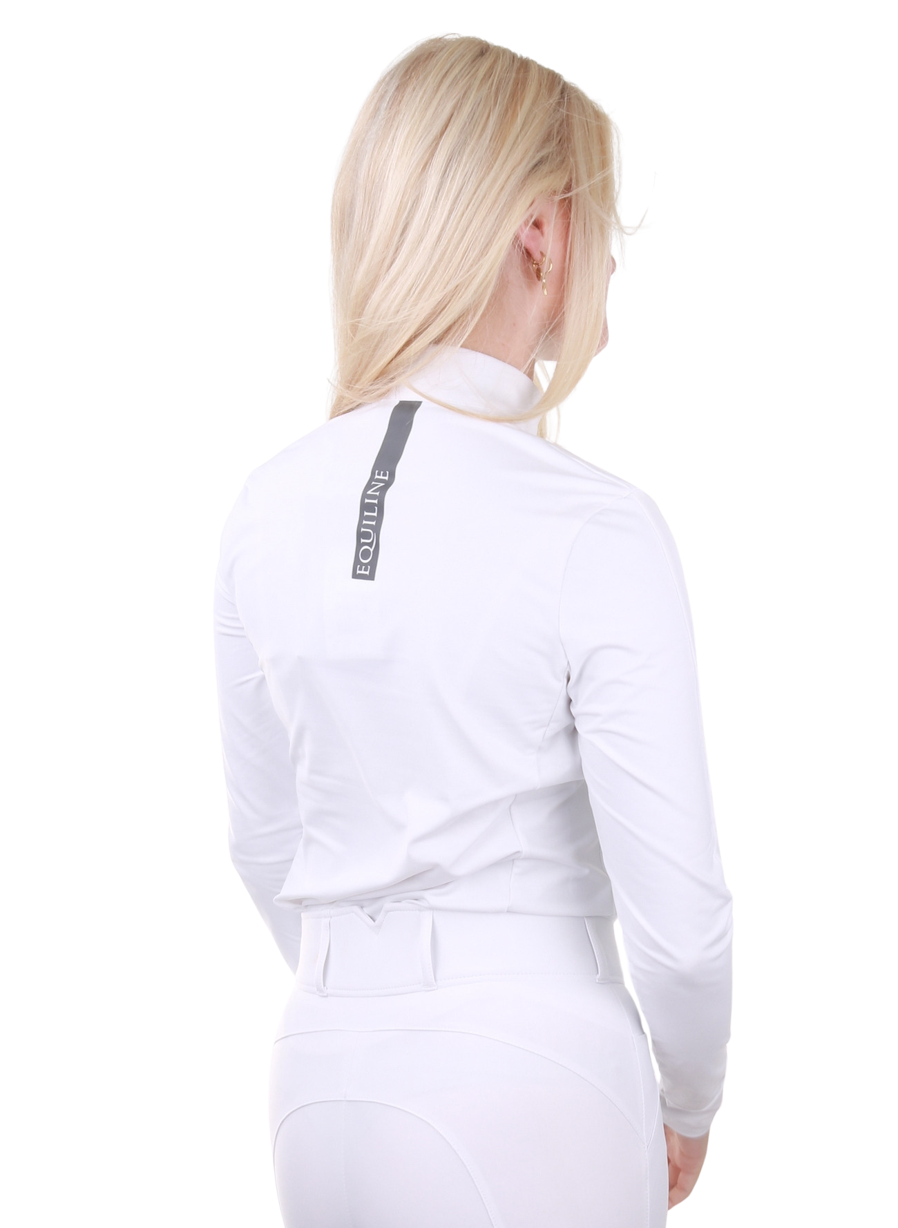 Chemise de compétition Equiline à manches longues pour femmes Enner LS Blanc