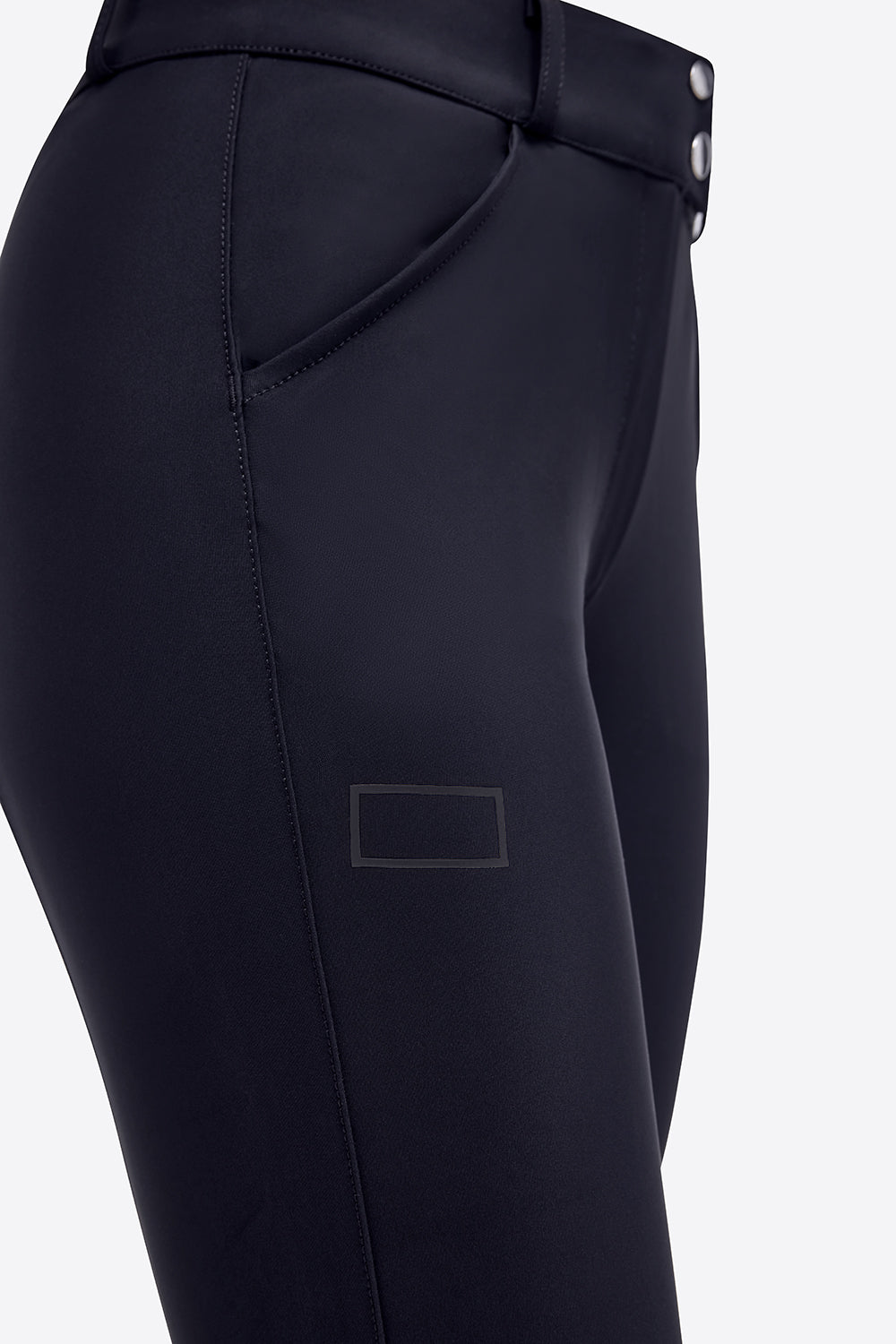 Pantalon d'équitation RG pour femmes avec grip aux genoux, taille haute, logo navy