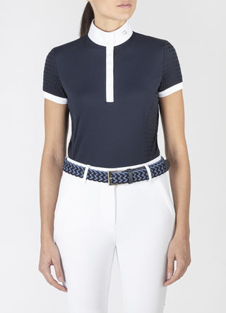 Chemise de compétition Equiline à manches courtes pour femmes Catic Navy