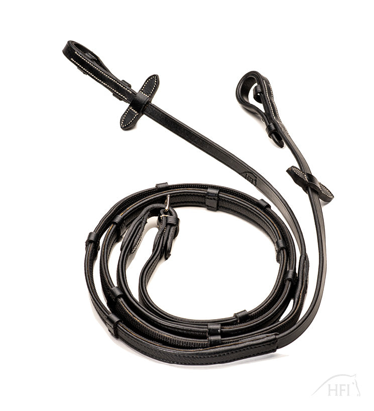 Rênes Hunter HFI avec Arrêtoirs en Cuir