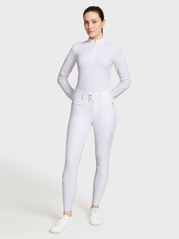 Pantalon d'équitation Samshield Full Grip Femme Claranova Taille Extra Haute Blanc