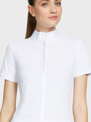 Chemise de compétition à manches courtes pour femmes Julia Intarsia blanche Samshield