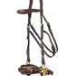 TRUST filet Hickstead Hackamore avec boucles dorées Marron