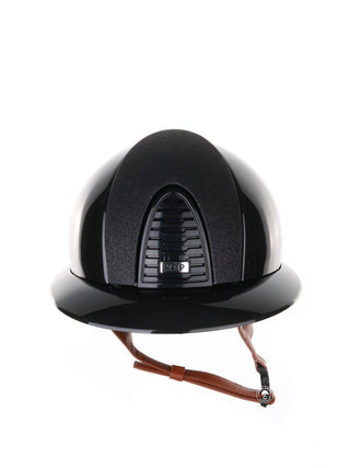Casque Kep Italia Cromo 2.0 Shine Polo Noir RAW Frame Star Insert Beige Jugulaire