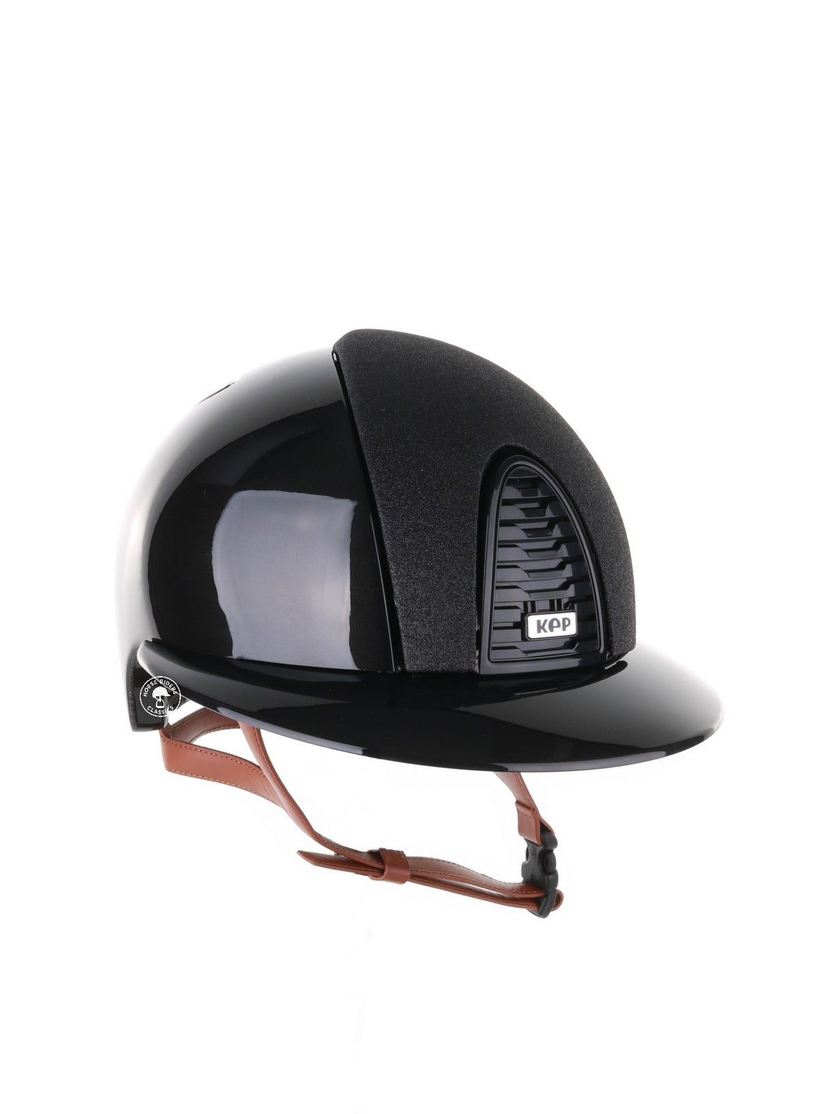 Casque Kep Italia Cromo 2.0 Shine Polo Noir RAW Frame Star Insert Beige Jugulaire