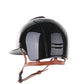 Casque Kep Italia Cromo 2.0 Shine Polo Noir RAW Frame Star Insert Beige Jugulaire