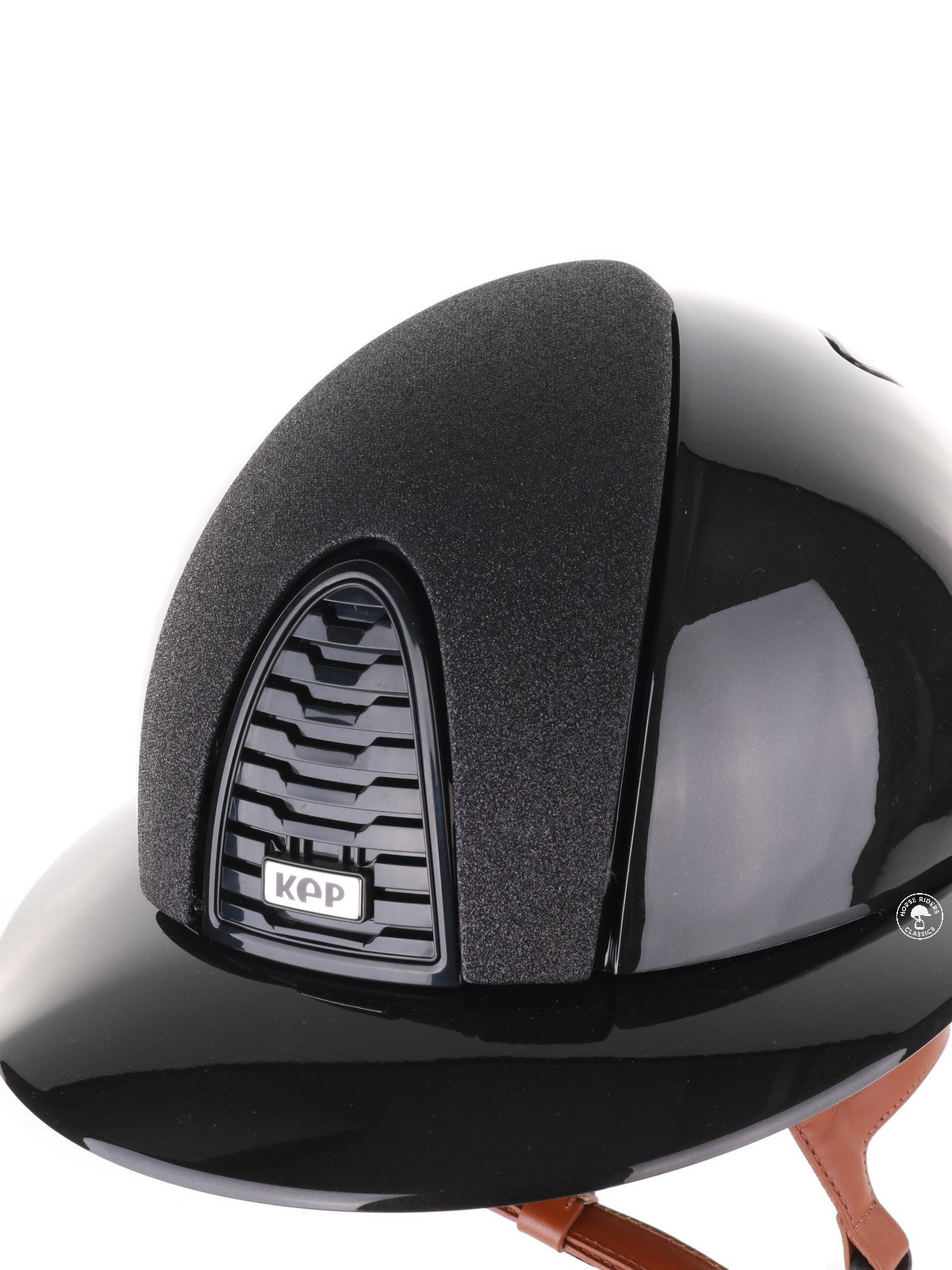 Casque Kep Italia Cromo 2.0 Shine Polo Noir RAW Frame Star Insert Beige Jugulaire