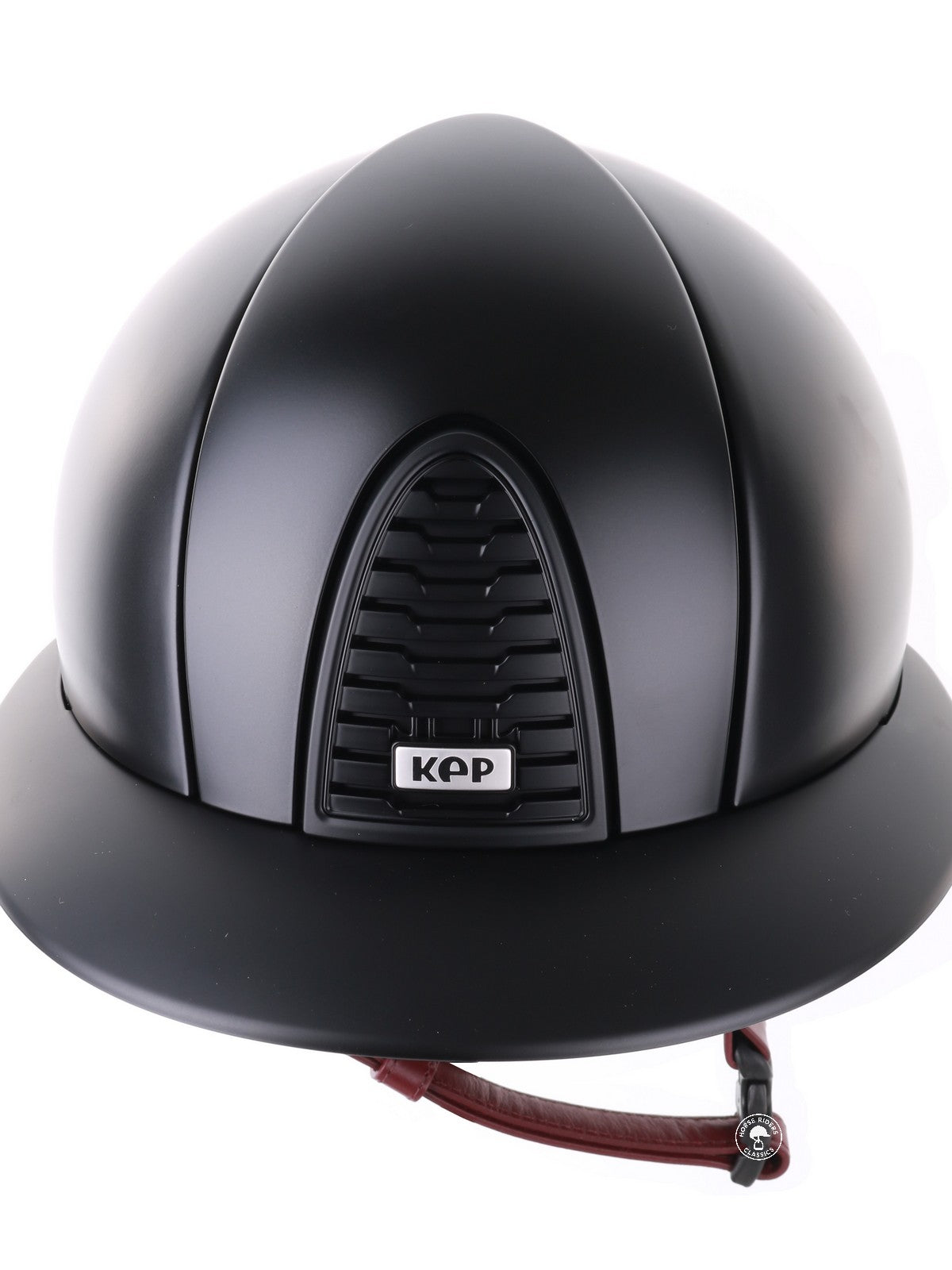 Kep Italia Paardrijhelm Cromo 2.0 Textile Polo Klep Zwart Bordeaux Kinband