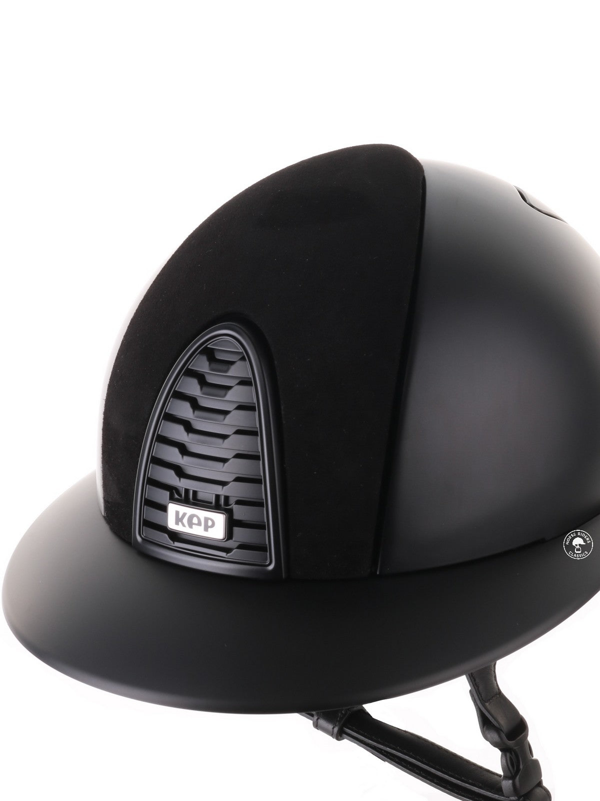 Kep Italia Paardrijhelm Cromo 2.0 Textile Polo Klep Zwart Suede Insert