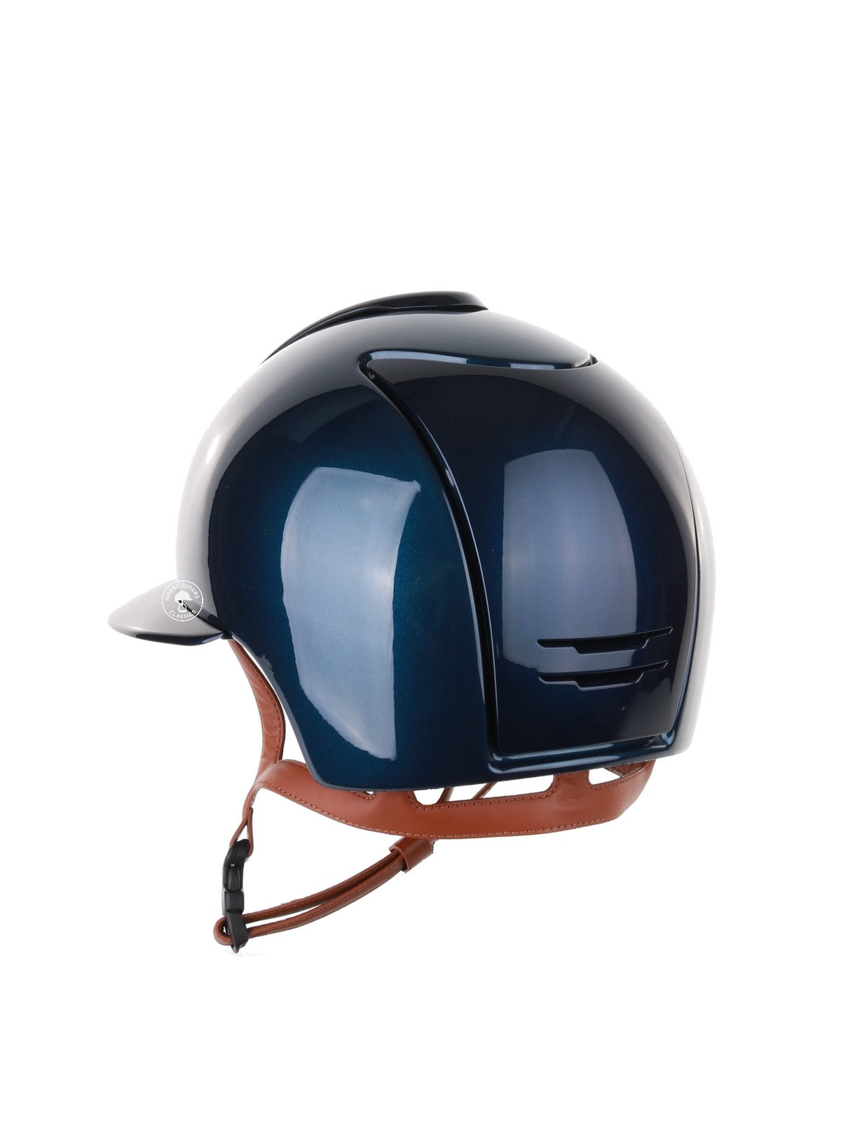 Kep Italia Paardrijhelm Cromo 2.0 Shine Polo Klep Blauw RAW Frame Beige Kinband