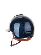 Kep Italia Paardrijhelm Cromo 2.0 Shine Polo Klep Blauw RAW Frame Beige Kinband