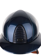 Kep Italia Paardrijhelm Cromo 2.0 Shine Polo Klep Blauw RAW Frame Beige Kinband