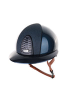 Kep Italia Paardrijhelm Cromo 2.0 Shine Polo Klep Blauw RAW Frame Luminor Blue Insert Beige Kinband