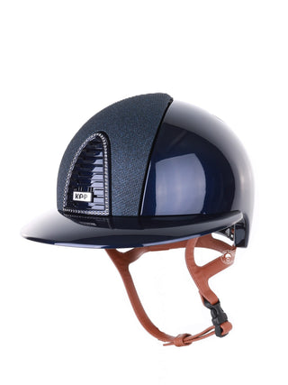 Casque Kep Italia Cromo 2.0 Polish Polo Bleu Swarovski Frame Beige Jugulaire
