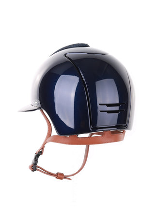 Casque Kep Italia Cromo 2.0 Polish Polo Bleu Swarovski Frame Beige Jugulaire