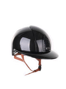 Kep Italia Paardrijhelm Cromo 2.0 Shine Polo Klep Zwart RAW Frame Beige Kinband