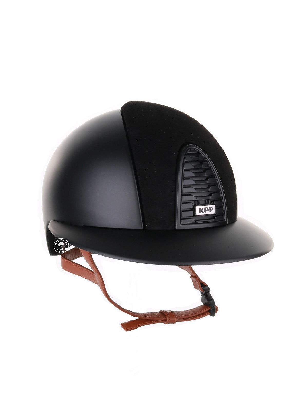 Casque Kep Italia Cromo 2.0 Textile Polo Noir Suede Insert Beige Jugulaire