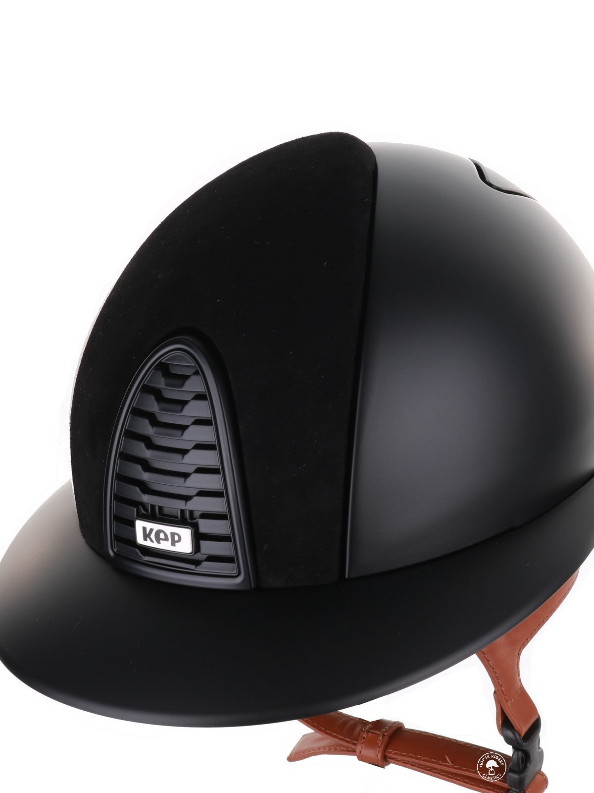 Casque Kep Italia Cromo 2.0 Textile Polo Noir Suede Insert Beige Jugulaire