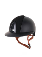 Kep Italia Paardrijhelm Cromo 2.0 Matt Polo Klep Zwart Suede Insert Beige Kinband