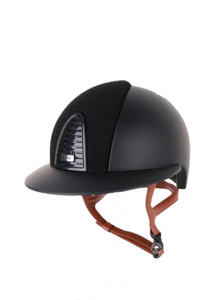 Casque Kep Italia Cromo 2.0 Matt Polo Noir Suede Insert Beige Jugulaire