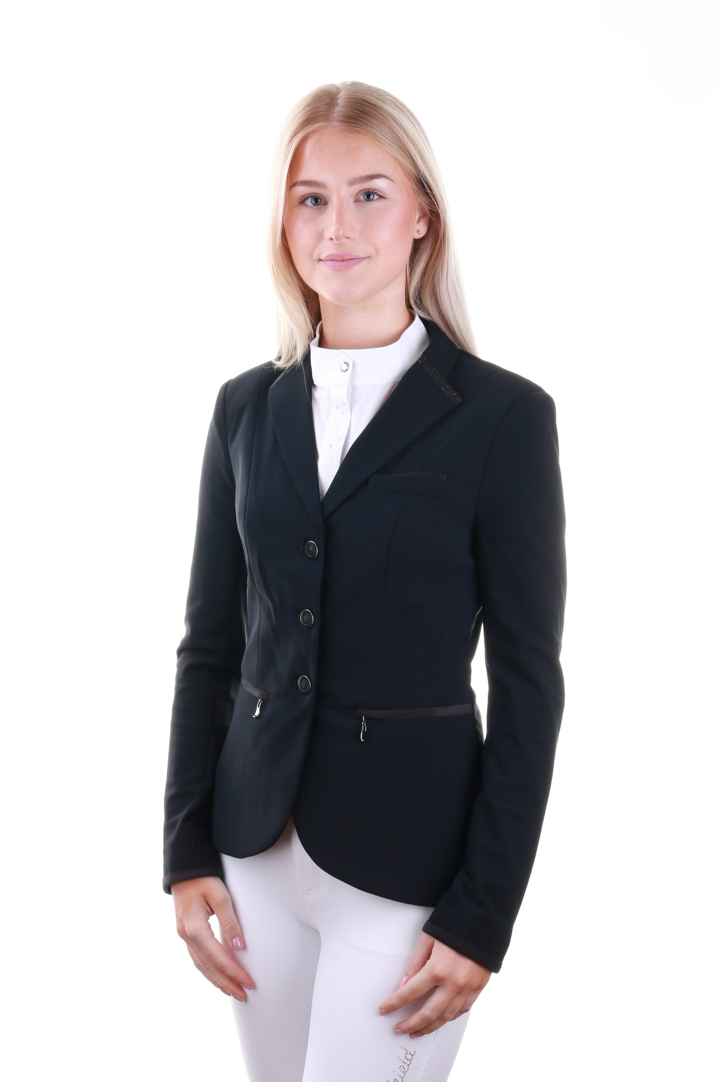 Veste d'équitation pour femmes Samshield Victorine Crystal en tissu noir