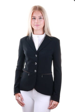 Veste d'équitation pour femmes Samshield Victorine Crystal en tissu noir