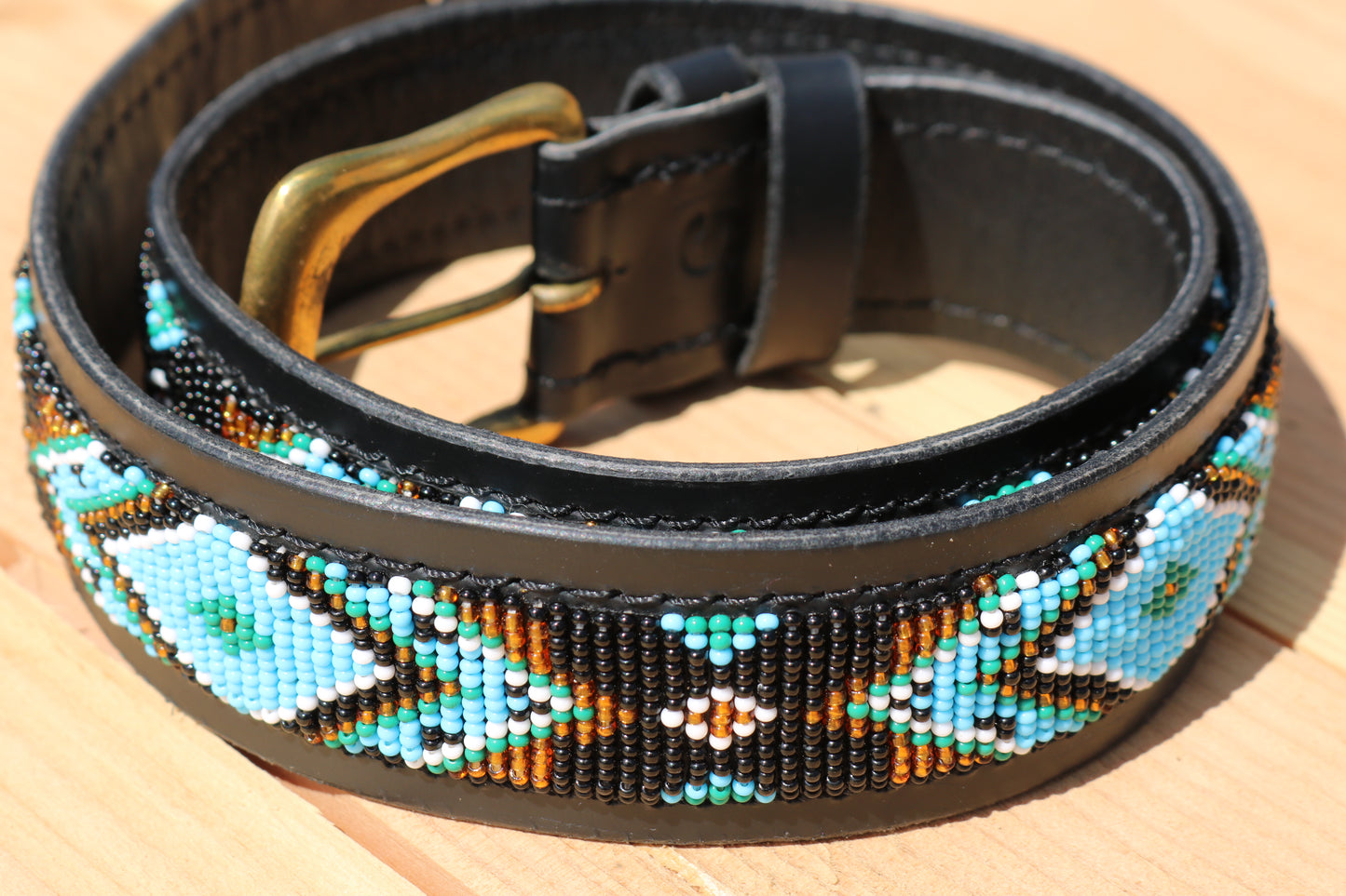 Ceinture avec perles Mwimbi Turquoise